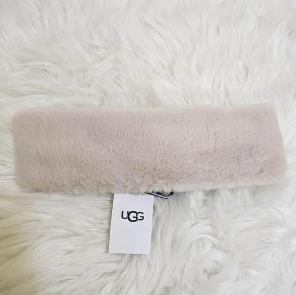 UGG Faux Fur Crystal Pink Headband - Picture 4 of 7